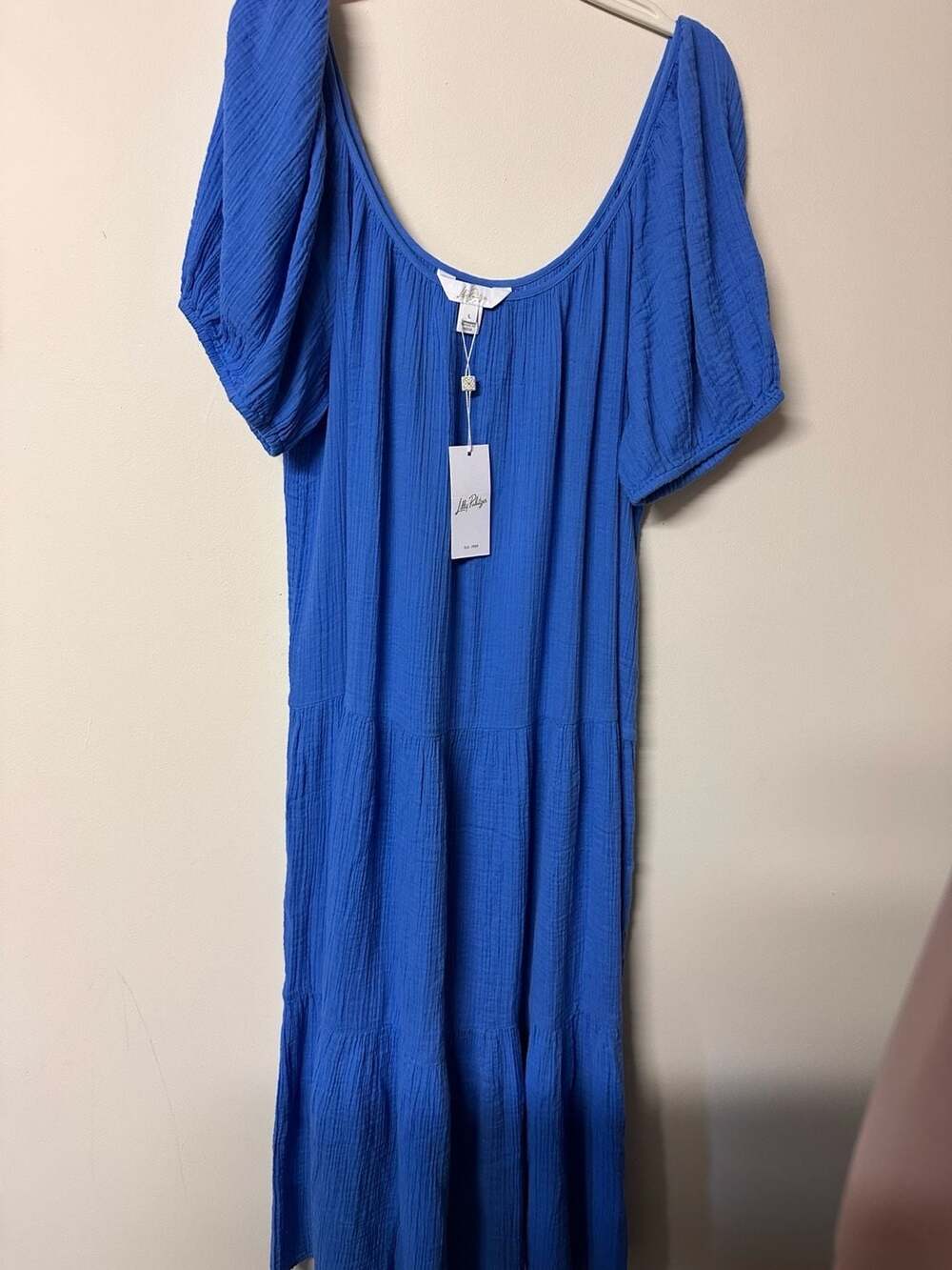 Lilly Pulitzer Zemini Maxi Coverup Sunwashed Blue Size Large New with Tags
